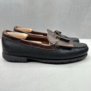 Allen Edmonds Nashua Mens Size 11.5 (E) Wide Tassel Loafers Black/Brown Two Tone